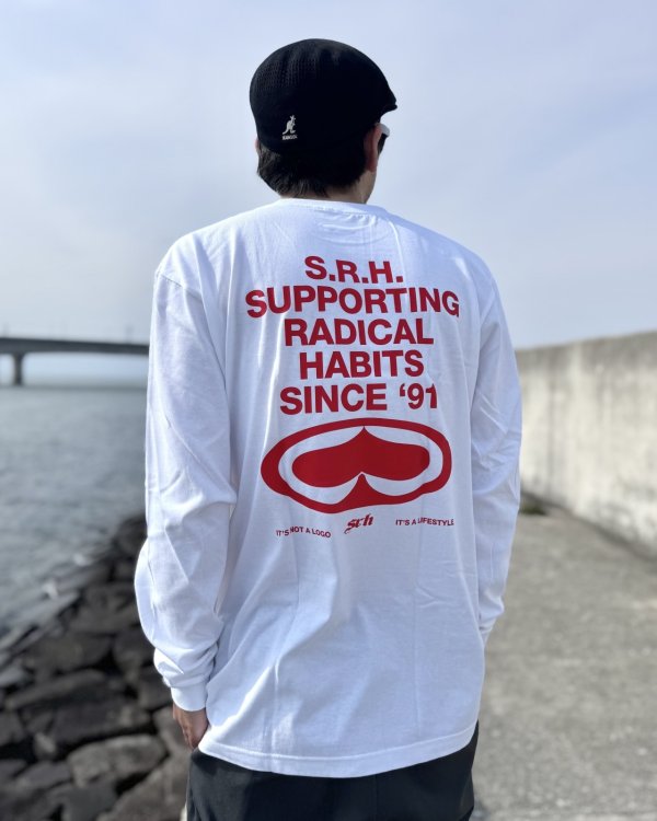画像2: Mサイズラスト1枚で終了 SRH / Since 91 長袖Tシャツ WHITE (2)