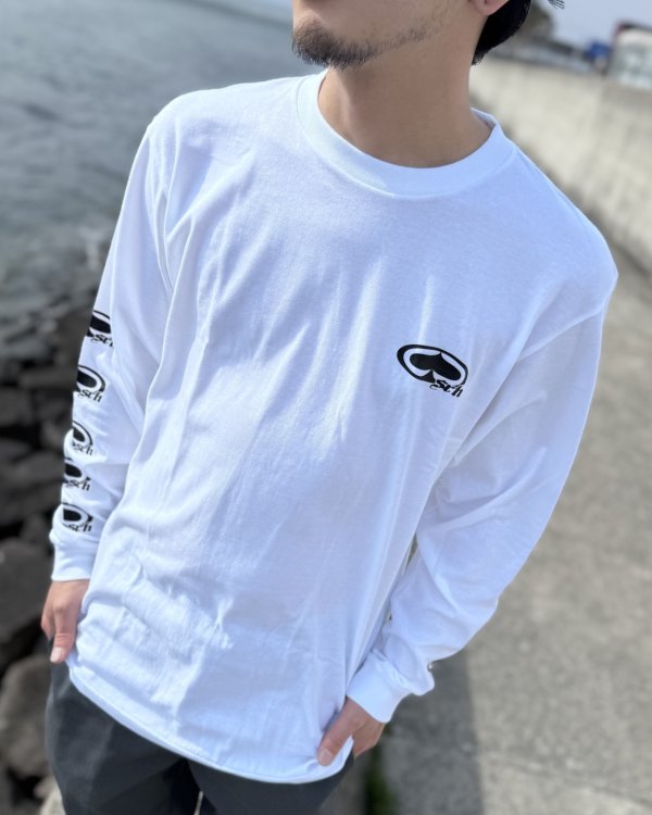 画像3: SRH / NEW SPADE CLASSIC SMALL LOGOS 長袖Tシャツ WHITE (3)