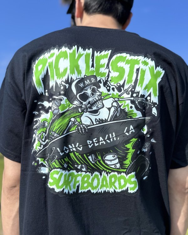 画像4: 送料無料 BALL&CHAIN別注 PICKLE STIX SURFBOARDS / Biohazard Tシャツ ブラック (4)