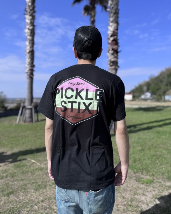 画像1: 送料無料 BALL&CHAIN別注 PICKLE STIX SURFBOARDS / Neapolitan Tシャツ ブラック (1)