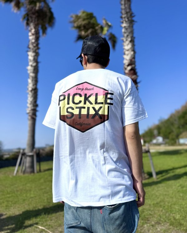 画像1: 送料無料 BALL&CHAIN別注 PICKLE STIX SURFBOARDS / Neapolitan Tシャツ ホワイト (1)
