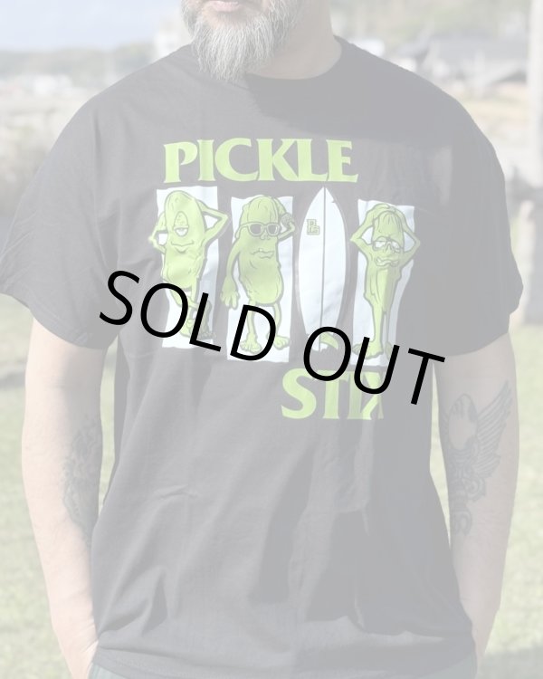 画像2: 送料無料 BALL&CHAIN別注 PICKLE STIX SURFBOARDS / BALL&CHAIN別注 Black Pickle Tシャツ ブラック (2)