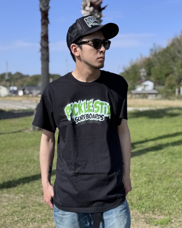 画像10: 送料無料 BALL&CHAIN別注 PICKLE STIX SURFBOARDS / Biohazard Tシャツ ブラック (10)