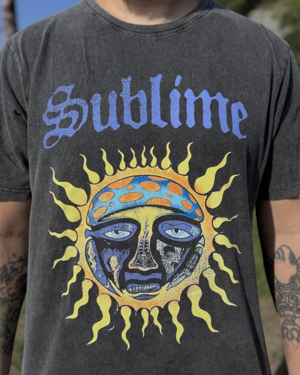 画像5: 送料無料 SUBLIME / Sun Logo プレミアムストーンウォッシュ Tシャツ ブラック (5)