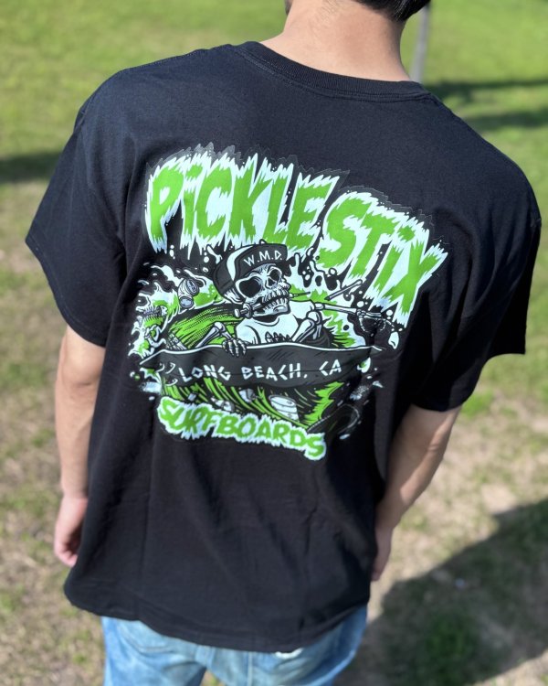 画像6: 送料無料 BALL&CHAIN別注 PICKLE STIX SURFBOARDS / Biohazard Tシャツ ブラック (6)