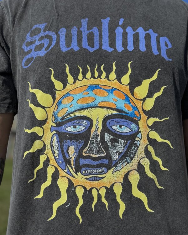 画像4: 送料無料 SUBLIME / Sun Logo プレミアムストーンウォッシュ Tシャツ ブラック (4)