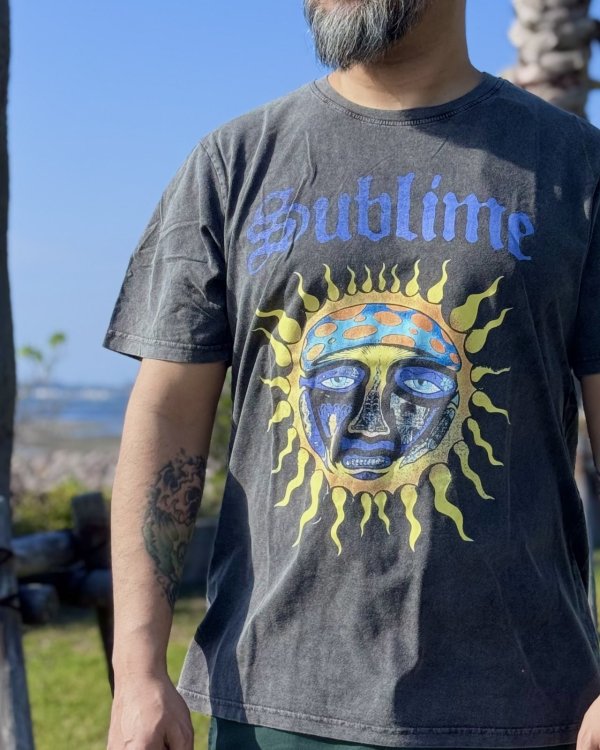 画像2: 送料無料 SUBLIME / Sun Logo プレミアムストーンウォッシュ Tシャツ ブラック (2)