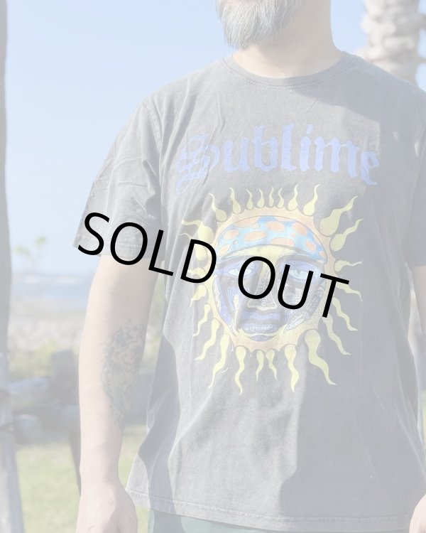 画像2: 送料無料 2XLサイズ1枚のみ SUBLIME / Sun Logo プレミアムストーンウォッシュ Tシャツ ブラック (2)