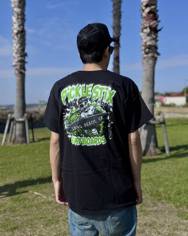 画像3: 送料無料 BALL&CHAIN別注 PICKLE STIX SURFBOARDS / Biohazard Tシャツ ブラック (3)