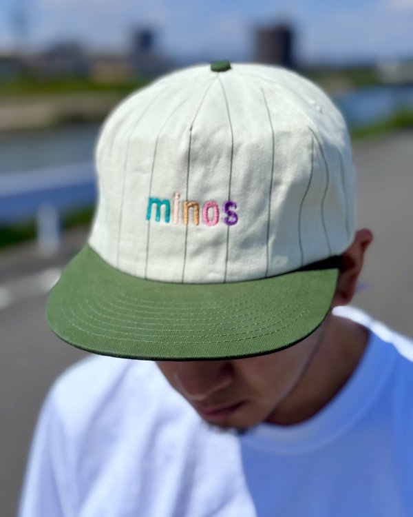 画像3: 送料無料 minos / Pinstripe Cap グリーン (3)