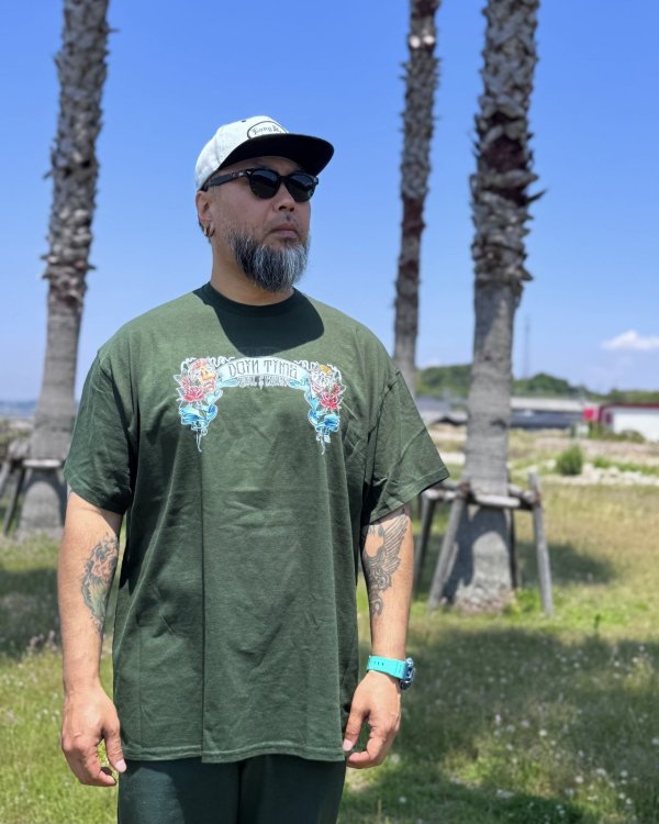 画像1: "OPIE ORTIZ x BALL&CHAIN" / Doin Time コラボTシャツ フォレストグリーン (1)