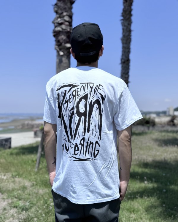 画像2: 送料無料 KORN / Scratched Type Tシャツ ホワイト (2)