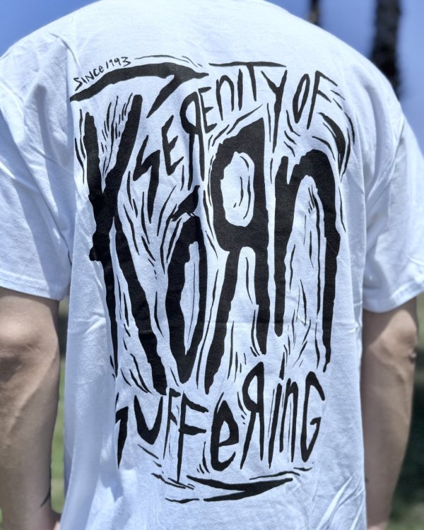 画像4: 送料無料 KORN / Scratched Type Tシャツ ホワイト (4)
