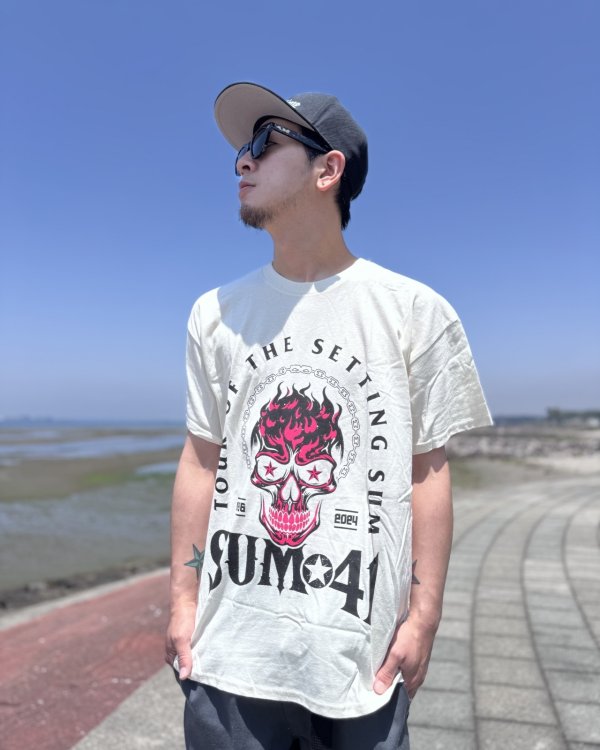 画像1: 送料無料 SUM 41 / Pink Skull Tシャツ ナチュラル (1)