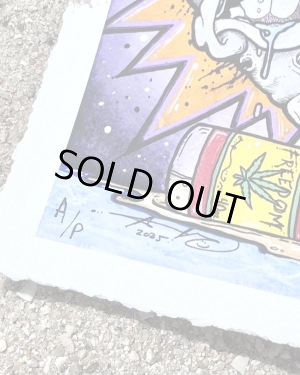 画像6: オーピーさん直買付アイテム スーパーレア 3枚限定 OPIE ORTIZ x AARON BROOKS / Smoke2 コットンジクレーポスター 証明書付き (6)