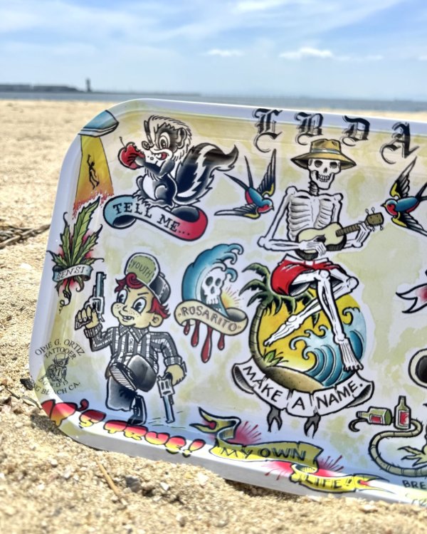 画像2: オーピーさん直買付アイテム 3枚限定 LONG BEACH DUB ALLSTARS / Tattoo Flash ローリングトレー (2)