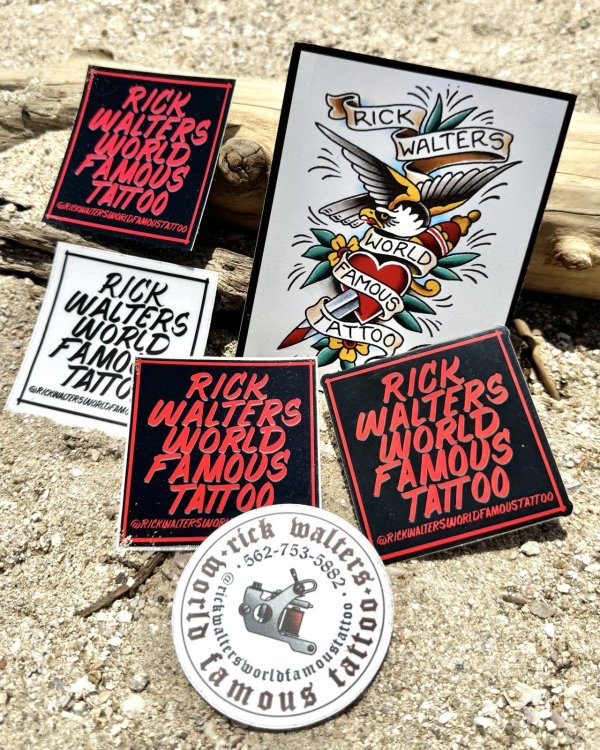 画像2: オーピーさん直買付アイテム 5セット限定 Rick Walters' World Famous Tattoo / ステッカー5枚＆ポストカードセット (2)