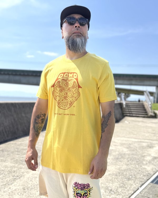 画像4: オーピーさん直買付アイテム 送料無料 DGWD / MAIZE MAN FACE 半袖Tシャツ マスタード artwork by ILLSYNAPSE (4)