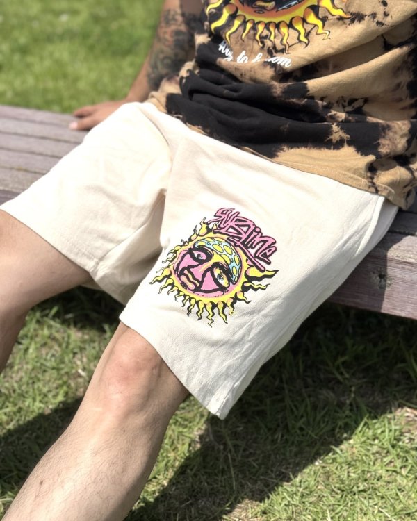 画像1: カリフォルニア買付アイテム 送料無料 Lサイズ4枚限定 SUBLIME / 40oz Sun LBC スウェットショーツ カーキ (1)