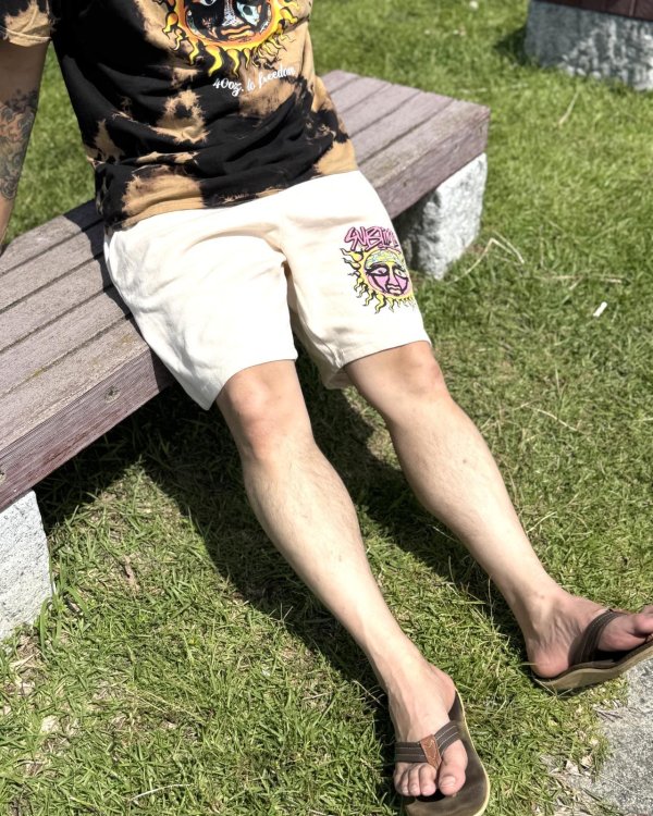 画像2: カリフォルニア買付アイテム 送料無料 Lサイズ4枚限定 SUBLIME / 40oz Sun LBC スウェットショーツ カーキ (2)
