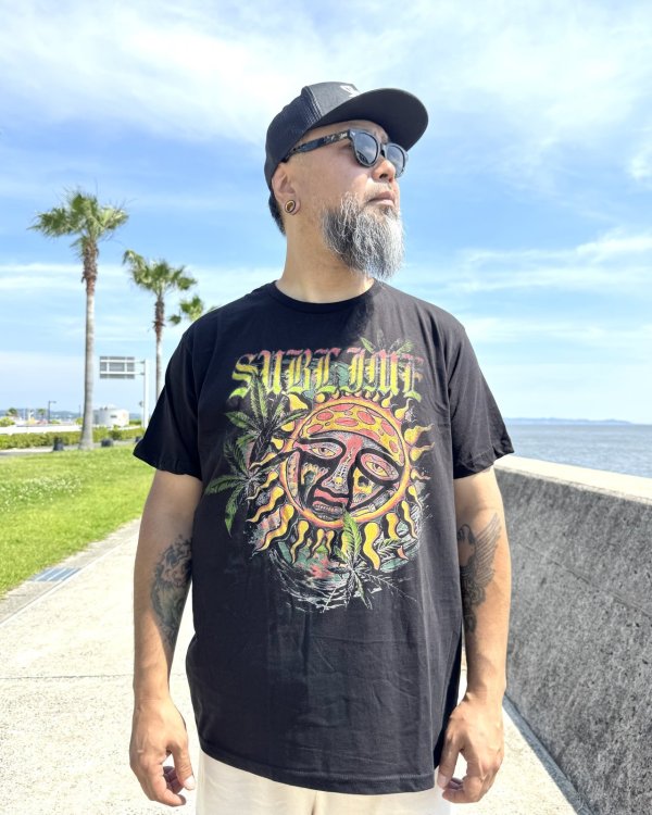画像4: カリフォルニア買付アイテム 送料無料 SUBLIME / Sublime Sun Logo & Plants Tシャツ ブラック (4)