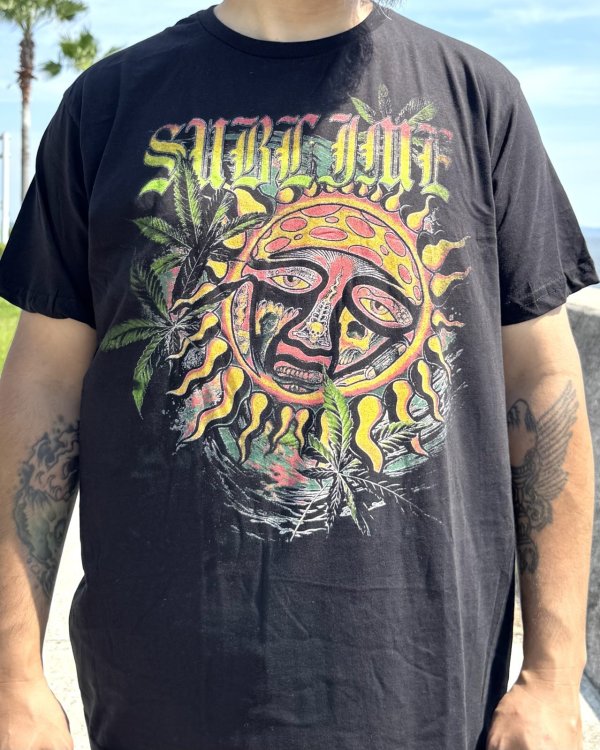 画像1: カリフォルニア買付アイテム 送料無料 SUBLIME / Sublime Sun Logo & Plants Tシャツ ブラック (1)