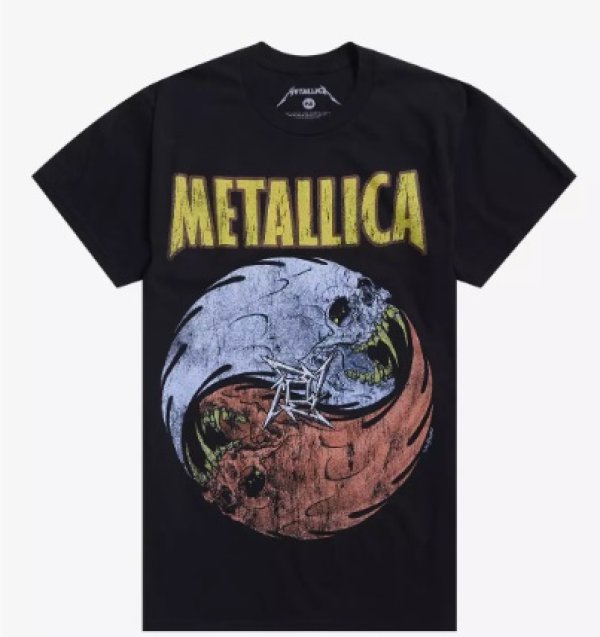 画像8: カリフォルニア買付アイテム 送料無料 M、Lサイズのみ METALLICA / Skull Yin Yang Tシャツ ブラック Artwork by PUSHEAD (8)