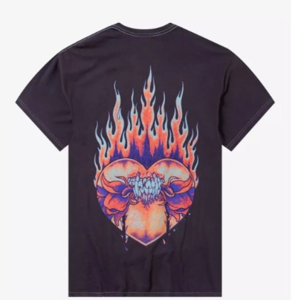 画像13: カリフォルニア買付アイテム 送料無料 L、2XLサイズのみ METALLICA / Flaming Flower Skull Tシャツ ブラック Artwork by PUSHEAD (13)