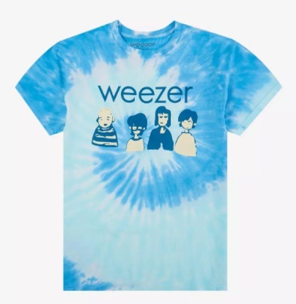 画像7: カリフォルニア買付アイテム 送料無料 WEEZER / Cartoon Band タイダイTシャツ ブルー (7)
