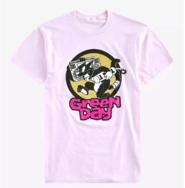 画像7: カリフォルニア買付アイテム 送料無料 GREEN DAY / Punk Cat Tシャツ ピンク (7)