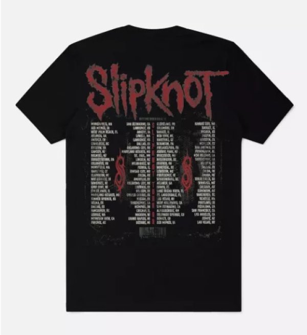画像12: カリフォルニア買付アイテム 送料無料 SLIPKNOT / Tour Tシャツ ブラック (12)