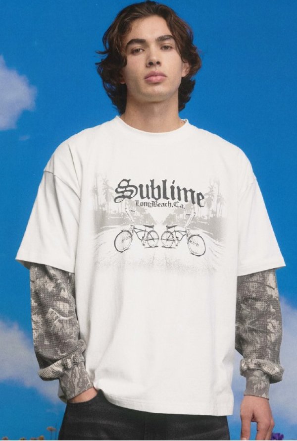 画像4: カリフォルニア買付アイテム 送料無料 プレミアムアイテム SUBLIME / Long Beach ボクシーTシャツ ホワイト (4)