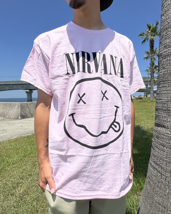 画像5: カリフォルニア買付アイテム 送料無料 NIRVANA / Smiley Face Tシャツ ライトピンク (5)