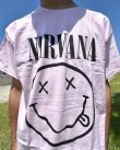 画像2: カリフォルニア買付アイテム 送料無料 NIRVANA / Smiley Face Tシャツ ライトピンク (2)