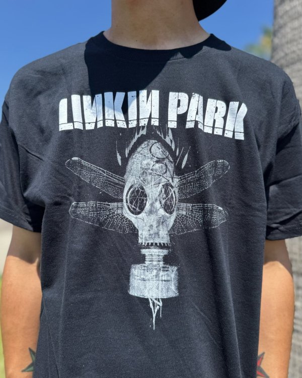 画像2: カリフォルニア買付アイテム 送料無料 LINKIN PARK / Gas Mask Tシャツ ブラック (2)