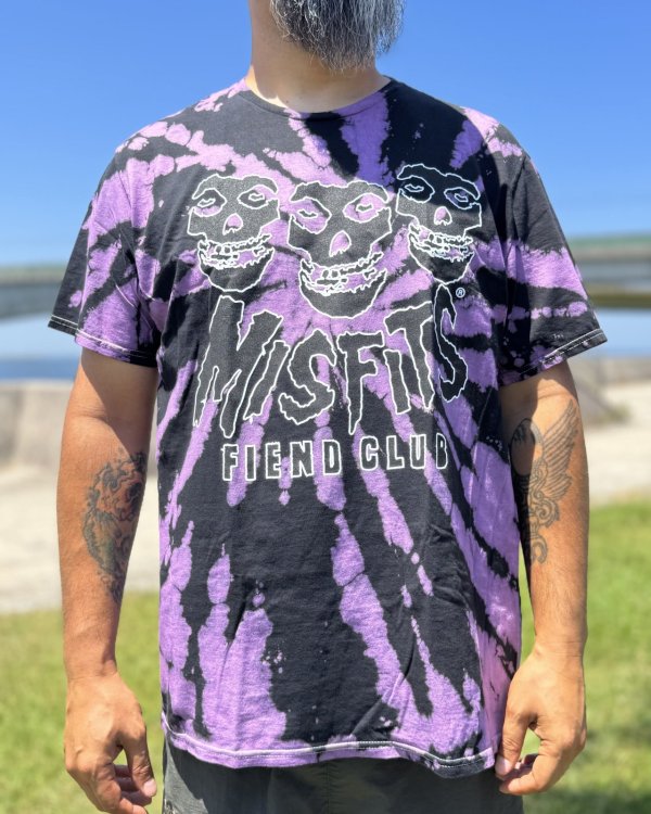 画像1: カリフォルニア買付アイテム 送料無料 MISFITS / Fiend Club タイダイTシャツ ブラック (1)
