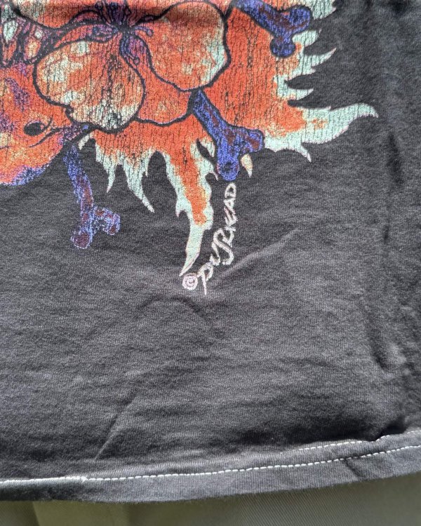 画像8: カリフォルニア買付アイテム 送料無料 L、2XLサイズのみ METALLICA / Flaming Flower Skull Tシャツ ブラック Artwork by PUSHEAD (8)