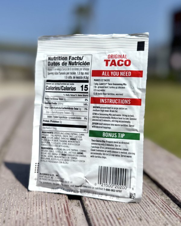画像2: カリフォルニア買付アイテム LAWRY'S  / TACO original seasoning mix 28g (2)