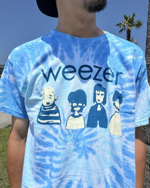 画像2: カリフォルニア買付アイテム 送料無料 WEEZER / Cartoon Band タイダイTシャツ ブルー (2)