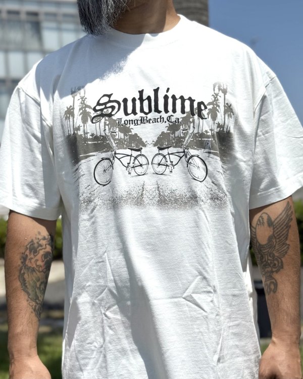 画像2: カリフォルニア買付アイテム 送料無料 プレミアムアイテム SUBLIME / Long Beach ボクシーTシャツ ホワイト (2)