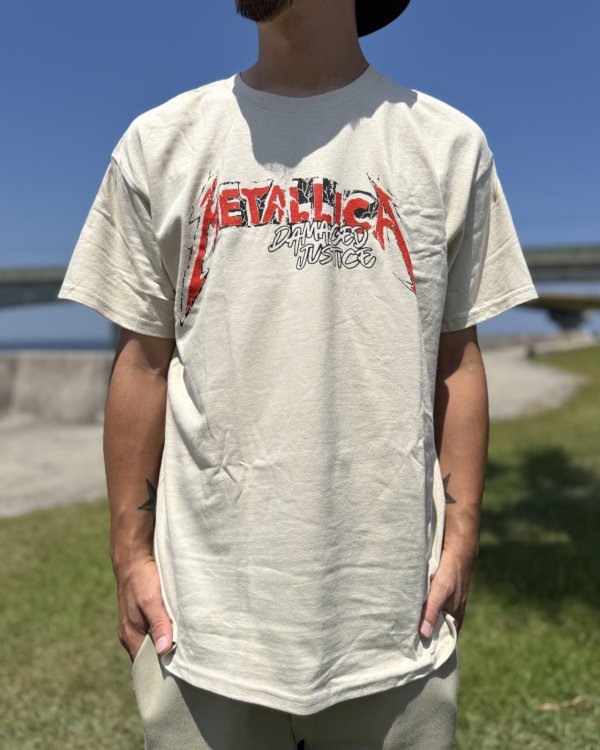 画像9: カリフォルニア買付アイテム 送料無料 L、XLラスト2枚づつで終了 METALLICA / Damaged Justice Tour 1988 Tシャツ サンド (9)