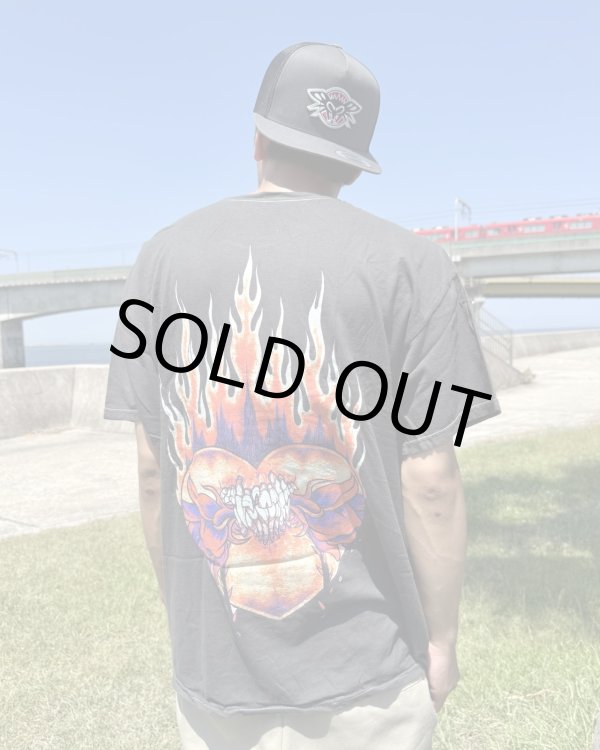 画像7: カリフォルニア買付アイテム 送料無料 Lサイズラスト1枚で終了 METALLICA / Flaming Flower Skull Tシャツ ブラック Artwork by PUSHEAD (7)