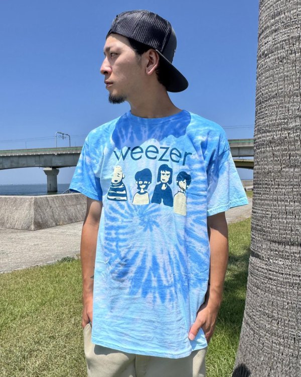 画像3: カリフォルニア買付アイテム 送料無料 WEEZER / Cartoon Band タイダイTシャツ ブルー (3)