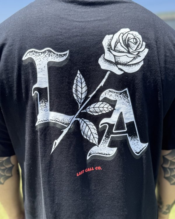 画像2: カリフォルニア買付アイテム 送料無料 LAST CALL CO. / Chrome Rose Tシャツ ブラック (2)