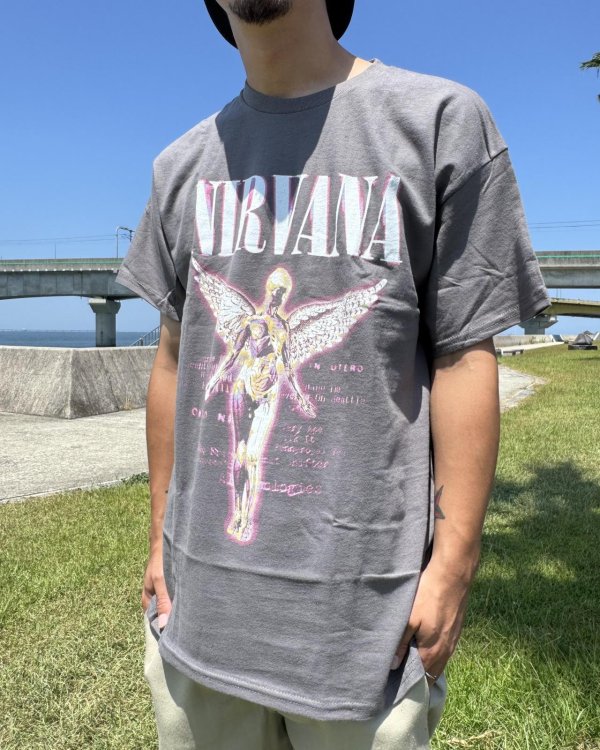 画像5: カリフォルニア買付アイテム 送料無料 NIRVANA / Neon In Utero Tシャツ チャコール (5)