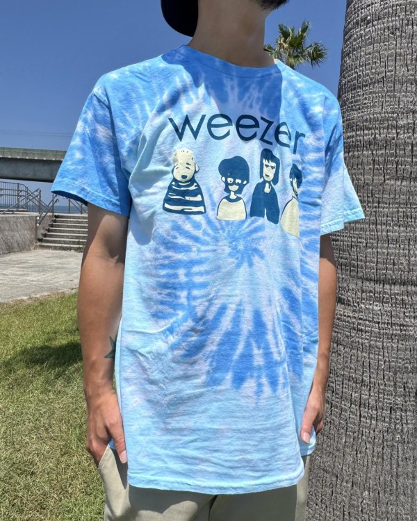 画像4: カリフォルニア買付アイテム 送料無料 WEEZER / Cartoon Band タイダイTシャツ ブルー (4)