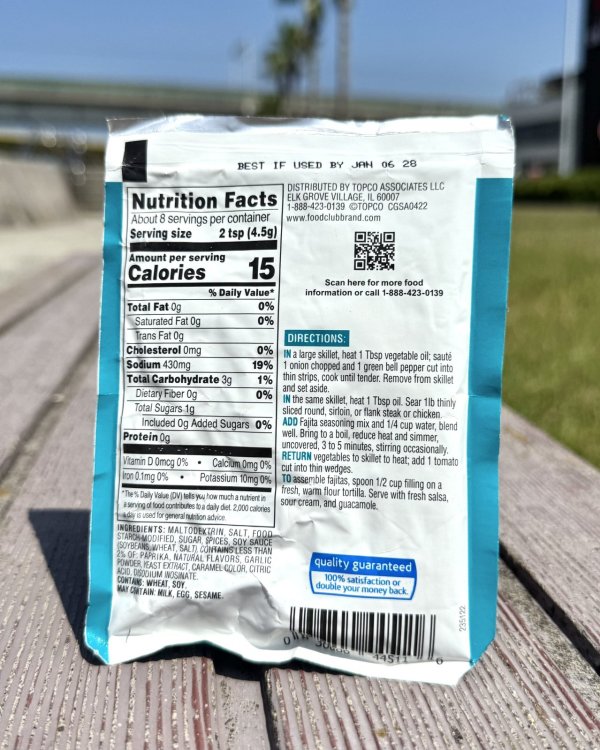 画像2: カリフォルニア買付アイテム food club / fajitas seasoning mix 35g (2)