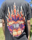 画像2: カリフォルニア買付アイテム 送料無料 L、2XLサイズのみ METALLICA / Flaming Flower Skull Tシャツ ブラック Artwork by PUSHEAD (2)