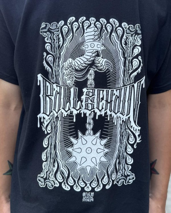 画像3: 20th Anniversary Special Item BALL&CHAIN / Fuck Fetters Artwork by TONJI THE GAROW INK 半袖 Tシャツ ブラック (3)