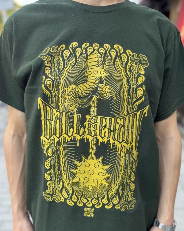 画像3: 20th Anniversary Special Item BALL&CHAIN / Fuck Fetters Artwork by TONJI THE GAROW INK 半袖 Tシャツ フォレストグリーン (3)